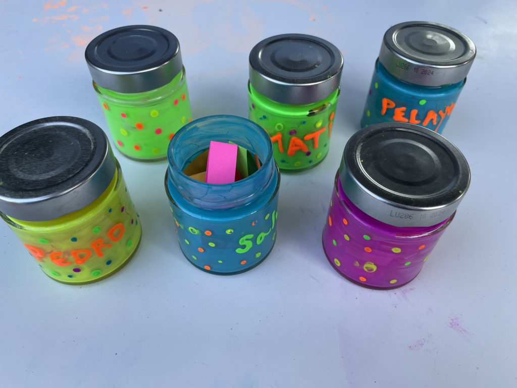 Frascos de agradecimientos